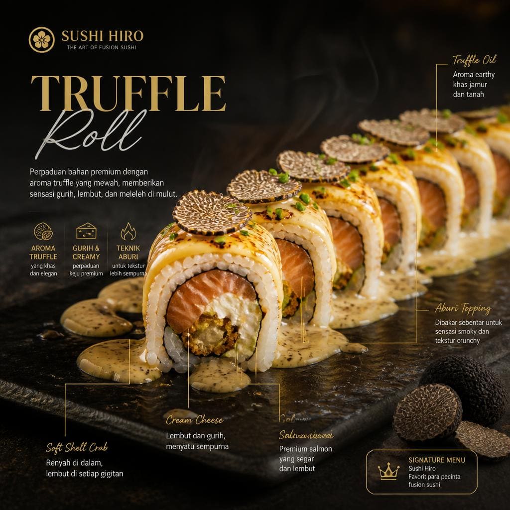 Truffle Roll Sushi Hiro menu roll tuna truffle